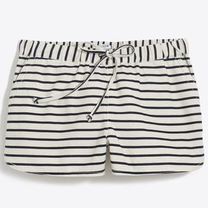 J. Crew Striped 3” Linen-Cotton Drawstring Short